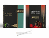 Aarogyam Herbals Pack Of 2 Flavours 100% Tobacco & Nicotine Free Cigarette For Relieve Stress & Mood Enhance Product Sweet Supari, Black Current - 10 Sticks X 2 Packets